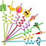 24 Beach Drinking Straws for Kids Beach Ball Pool Summer Birthday Party Supplies Favors Decorations...