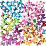 240Pcs 3D Colorful Butterfly Wall Stickers, Butterfly Wall Decals, Removable Butterflies DIY Art...