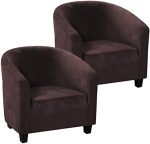 2PCS Club Chair Slipcover,Stretch Velvet Tub Chair Covers Removable Armchair Cover Slipcovers Sofa...