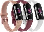 3 Pack Fitbit Luxe Bands Compatible with Fitbit Luxe Women Men, Soft Silicone Wristband Replacement...