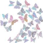 3D Butterfly Wall Decor 3 Sizes 4 Styles, Kurilai 48Pcs Butterfly Decorations Party Birthday Cake...