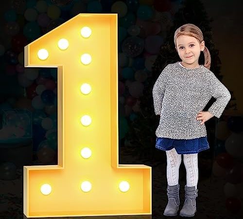 3FT Marquee Numbers, Marquee Light Up Numbers,Large Mosaic Balloon Frame,Wedding Backdrop Decoration...
