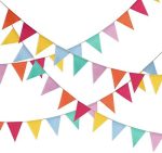 42 Pieces Multicolor Pennant Banner Bunting Triangle Rainbow Garland Flag for Party Hanging...