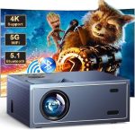 4K Support Projector with Wifi and Bluetooth, OWNKNEW Portable Mini Projectors for Outdoor Movies...