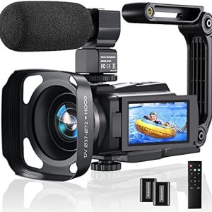4K Video Camera Camcorder, 48MP 60FPS YouTube Camera WiFi IR Night Version Vlogging Camera 3.0 Inch...
