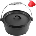 5QT Cast Iron Dutch Oven, Pre-seasoned Non-Stick Dutch Oven with Lid & Lifter Handle, Round Large...
