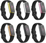 6-Pack Screen Protector Case Compatible with Fitbit Luxe All-Around Protective PC Case Plated...