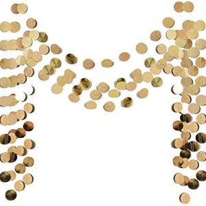 6 Pcs Glitter Champagne Gold Paper Circle Dots Garland Party Hanging Bunting Birthday Party...