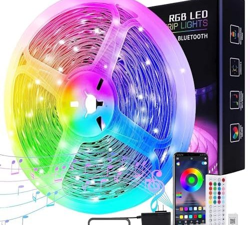65.6ft Led Lights for Bedroom, Smart Music Sync LED Strip Lights Bluetooth with APP Control,RGB...