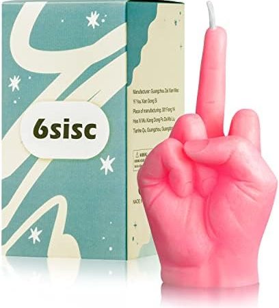 6sisc Middle Finger Scented Candle Hot Pink Danish Pastel Room Aesthetic Decor Pine Fragrance Candle...