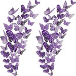 72 Pieces 3D Butterfly Wall Decals Sticker Wall Decal Decor Art Decorative Sticker 3 Sizes for Room...