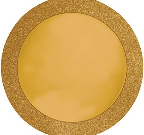 8-Count Glitz Round Placemats with Glitter Border, Gold