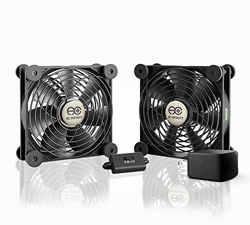 AC Infinity MULTIFAN S7-P, Quiet Dual 120mm AC-Powered Fan with Speed Control, UL-Certified for...