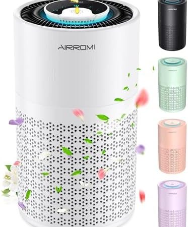 AIRROMI Air Purifier for Bedroom with True H13 HEPA 3-in-1 Filters, Pet Air Purifiers for Home Cat...