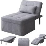 AMZOSS Space-Saver Sofa Bed 4 in 1 Multi Function Folding Ottoman Sleeper Bed, Modern Velvet...