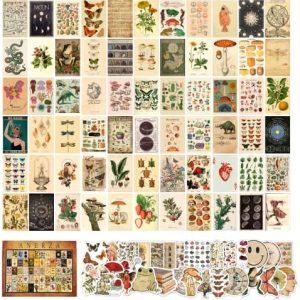 ANERZA 100 PCS Vintage Wall Collage Kit Aesthetic Pictures, Cottagecore Room Decor for Bedroom...