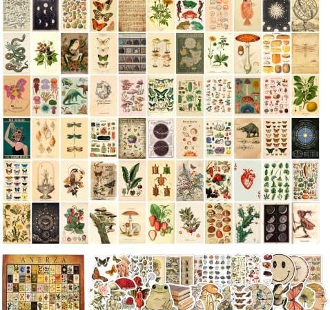 ANERZA 100 PCS Vintage Wall Collage Kit Aesthetic Pictures, Cottagecore Room Decor for Bedroom...