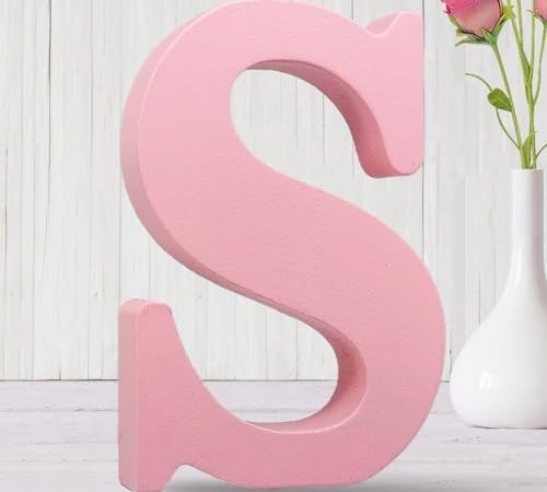 AOCEAN 8 Inch Pink Wood Letters Unfinished Wood Letters for Wall Decor Decorative Standing Letters...
