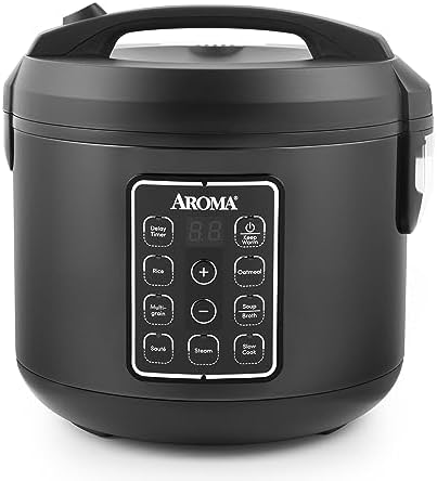 AROMA® 12-Cup (Cooked) Digital Rice & Grain Multicooker (ARC-966BD), Black