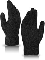 Achiou Winter Touchscreen Gloves Knit Warm Thick Thermal Soft Comfortable Wool Lining Elastic Cuff...