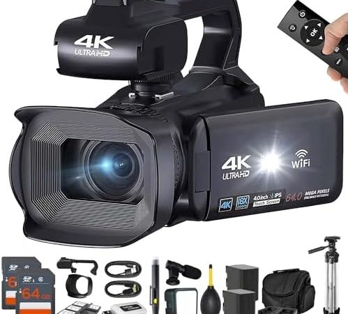 Acuvar 4K 64MP Video Camera Camcorder Vlogging Camera for YouTube 60FPS 18X Zoom Video Camera, WiFi,...