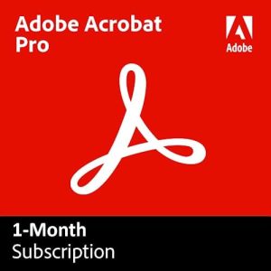 Adobe Acrobat Professional DC | Create, edit and sign PDF documents | 1-month Subscription with...