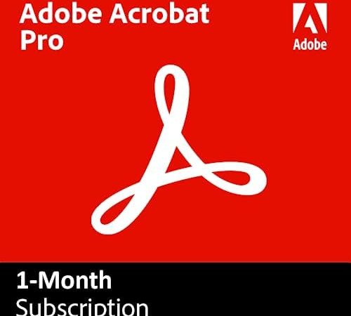 Adobe Acrobat Professional DC | Create, edit and sign PDF documents | 1-month Subscription with...