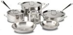 All-Clad D3 3-Ply Stainless Steel Cookware Set 10 Piece Induction Oven Broiler Safe 600F Pots and...