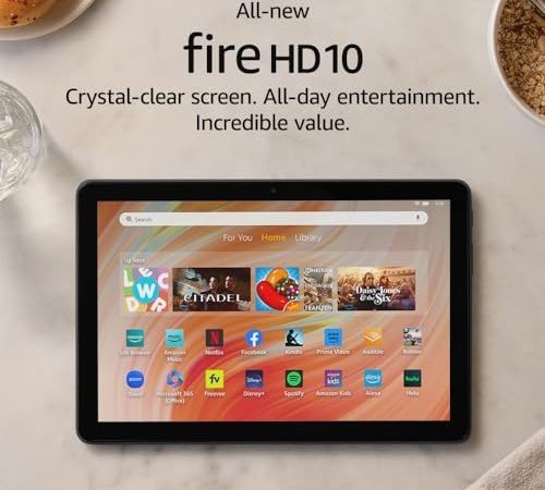 All-new Amazon Fire HD 10 tablet, built for relaxation, 10.1" vibrant Full HD screen, octa-core...