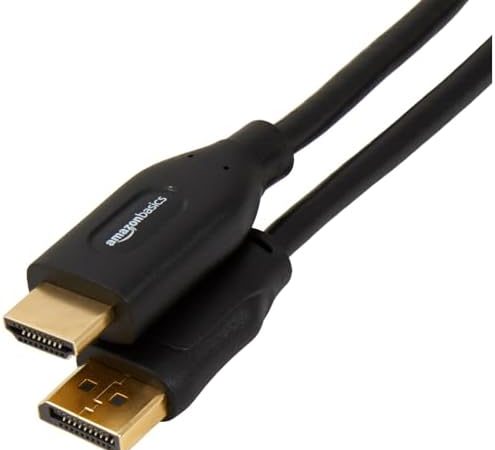 Amazon Basics DisplayPort to HDMI Display Cable, Uni-Directional, 4k@30Hz, 1920x1200, 1080p,...