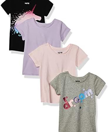 Amazon Essentials Girls and Toddlers' Short-Sleeve T-Shirt Tops (Previously Spotted Zebra),...