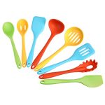 AmazonCommercial Non-Stick Heat Resistant Silicone Cooking Utensil Set, Set of 8 Utensils,...