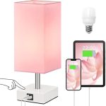 Ambimall Touch Control Table Lamp with 2 USB Charging Ports, 3 Way Touch Lamps Beside Desk,...