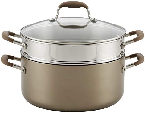 Anolon Advanced Umber Dutch Oven with Steamer Insert and Lid, 3 Piece, Light Brown