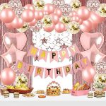 Anwyll Birthday Party Decorations for Girls Women,Rose Gold Happy Birthday Decorations Set,Happy...