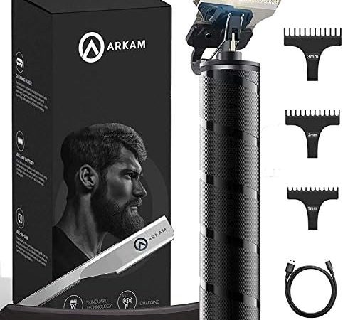 Arkam Beard Trimmer for Men - Cordless, Water-Resistant Hair Grooming Kit for Head, Face & Body w/ 3...