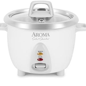 Aroma Housewares Select Stainless Rice Cooker & Warmer with Uncoated Inner Pot, 6-Cup(cooked) /...