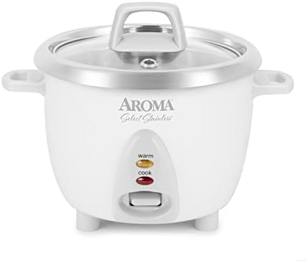 Aroma Housewares Select Stainless Rice Cooker & Warmer with Uncoated Inner Pot, 6-Cup(cooked) /...