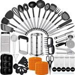 Artcome 50 Piece Kitchen Utensil Set Nylon and Stainless Steel Cooking Utensils Set with Utensil...