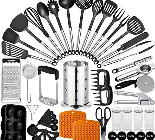 Artcome 50 Piece Kitchen Utensil Set Nylon and Stainless Steel Cooking Utensils Set with Utensil...