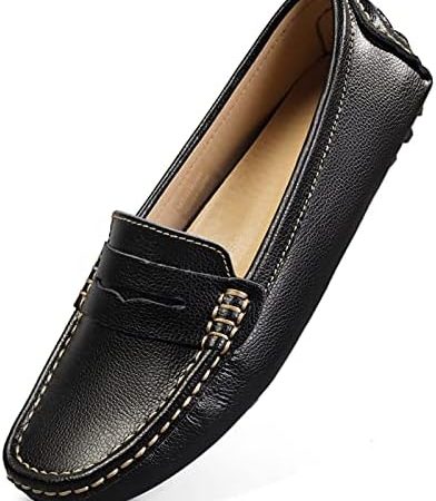 Artisure Women's Classic Genuine Leather Penny Loafers Driving Moccasins Casual Slip On Boat Shoes...