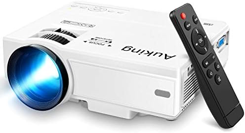AuKing Projector, 2024 Upgraded Mini Projector, Full HD 1080P Home Theater Video Projector,...