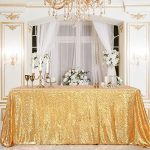 B-COOL Sparkly Drape Tablecloth Gold Tablecloth Sequin Fabric Tablecloth for Ceremony Party...