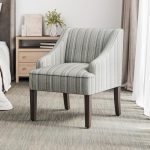 BELLEZE Accent Chair Upholstered Wingback Arm Chair with Linen Fabric, Solid Wood Comfortable Side...