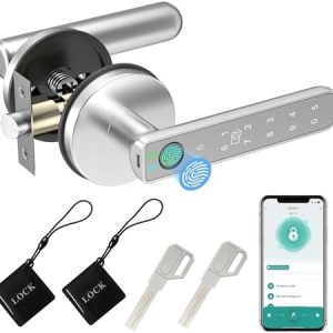 BIWIBON Fingerprint Door Lock, 5 in 1 Smart Door Knob with Smart APP/Fingerprint/IC...