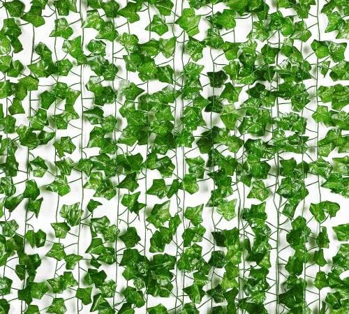 BLEUM CADE 6 Strands 42Ft Fake Vines for Bedroom with Fake Leaves, Cute Artificial Hanging Ivy Vines...