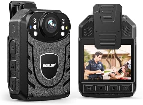 BOBLOV KJ21 Wearable Body Camera, 1296P Support Memory Expand Max 128G 8-10Hours Recording Police...
