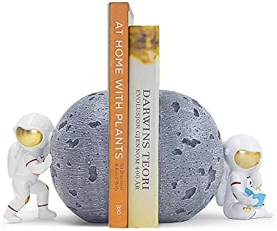 Banllis Bookend Decorative Astronaut Decorations Book Ends for Office Shelves, Modern Bookends Heavy...