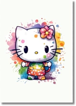 Barlas Design - Hello Kitty - Room Wall Poster - Great Gift for Girls - Child Bedroom Decor - Girls...