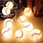 Baseball Decorations String Lights, Timer Battery Operated 6.5ft 10LED Room Decor,Baseball Ornaments...